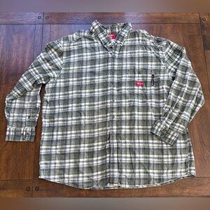 Dickies FR Flannel LS Shirt Mens 4X Green Plaid HRC 2 2112 Flame Resistant